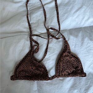 Leopard Print Triangle Bikini Top